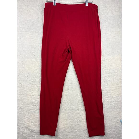 Terra & Sky Red Leggings 0X (14W) Plus Size High Rise Stretch - Picture 6 of 7